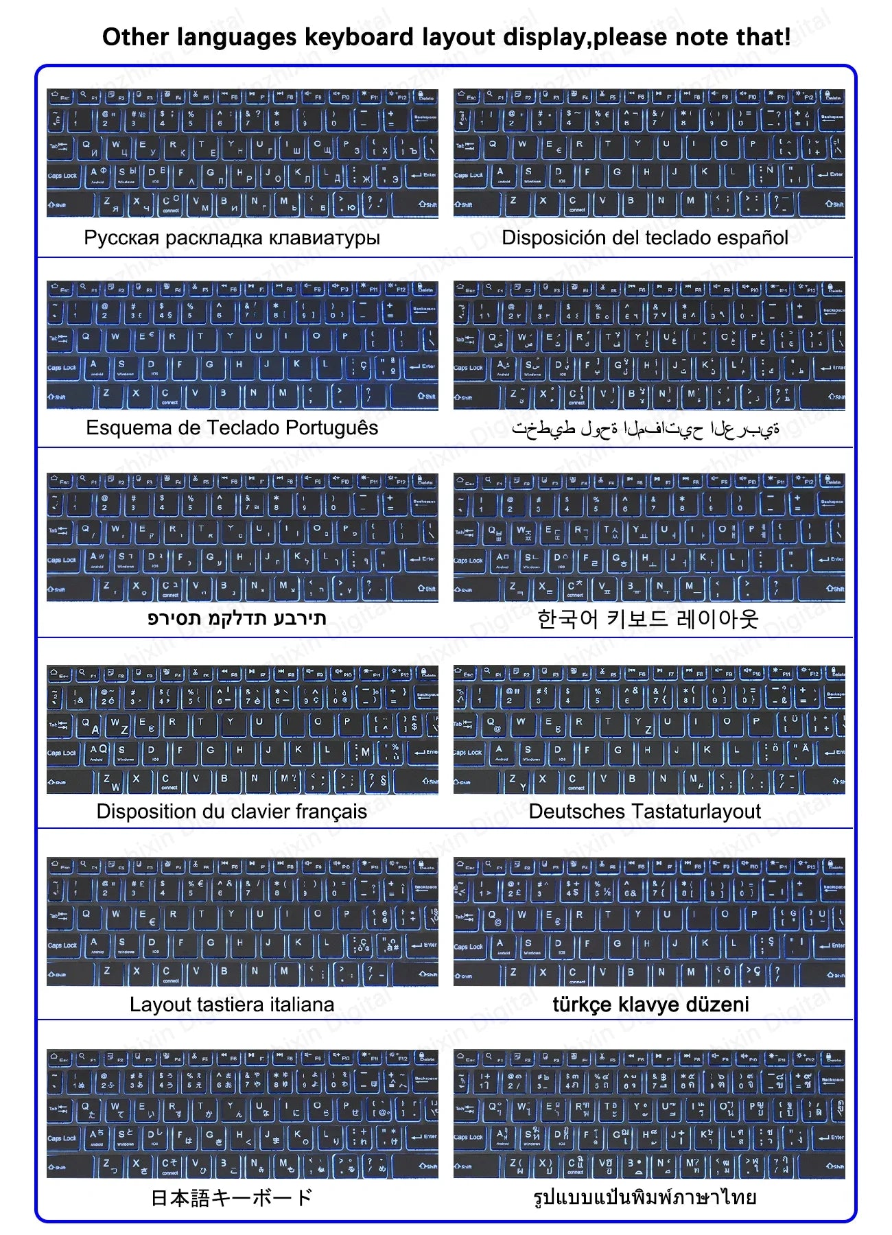 Spanish Russian Arabic Korean Portable 10 Inch Wireless Keyboard and Keyboard Set for iPad Samsung Tablet Laptop iOS Android