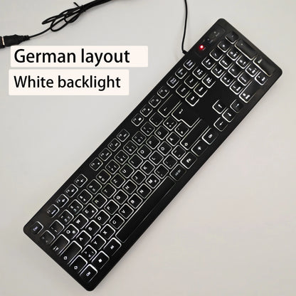 Spanish/French（AZERT）/Russian/Arabic/German keyboard layout Backlit wired Desktop Gaming Keyboard For Desktop Computer office