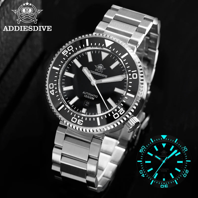 ADDIESDIVE Men's Luxury Watch 1000m Diver's Watch Waterproof Luminous Sapphire Glass Reloj Hombre Automatic Mechanical Watches