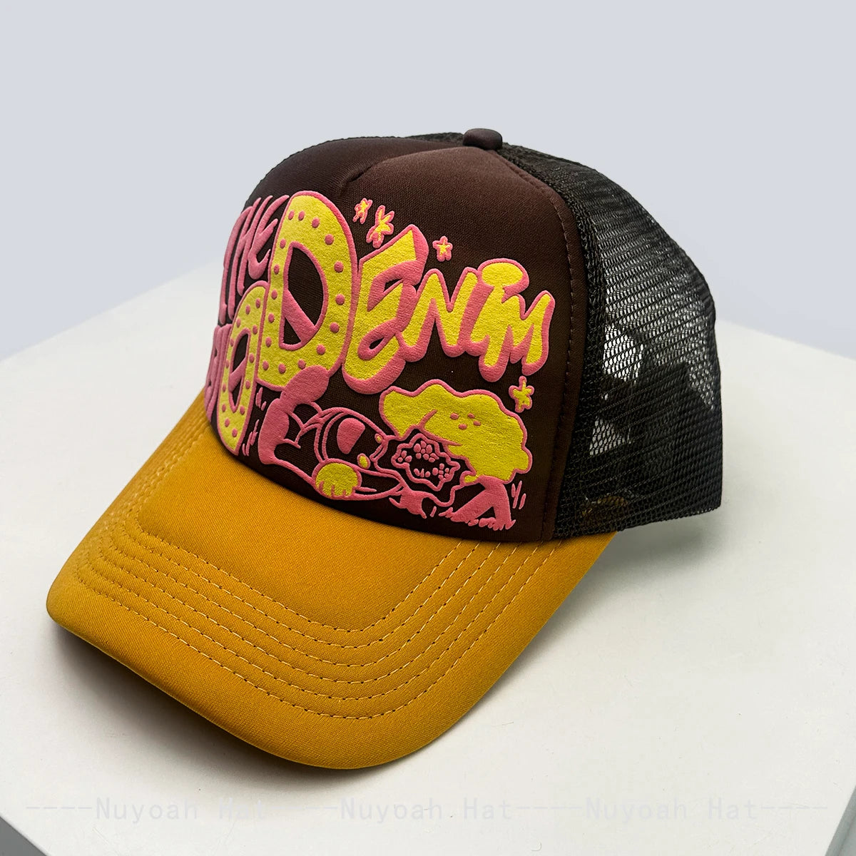 New Unisex Interesting 3D Printed Letter Baseball Hats Sunshade Cartoon Breathable Color Block Trucker Caps Mesh Versatile ins