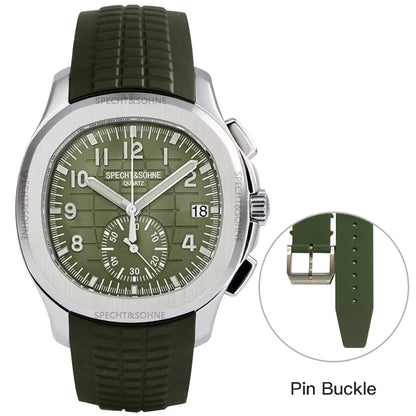 2025 Specht & Söhne Luxury Sports Quartz Watch Japan VD53 Chronograph Stainless Steel Watch Rubber Strap Reloj Hombre Waterproof