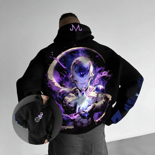 Суитшърт с качулка Dragon Ball Frieza Anime за мъже и жени, streetwear ежедневен пуловер hoodie с графичен принт, модерен топ за пролет и есен