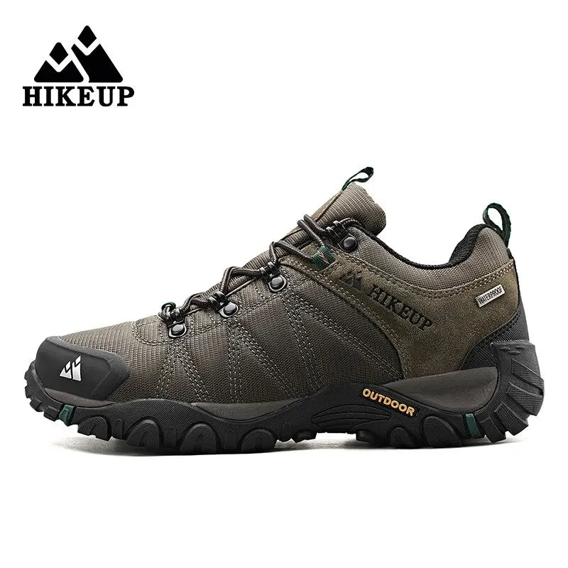 HIKEUP miesten neljän vuodenajan vaelluskengät – ulkoiluun ja urheiluun, aitoa nahkaa, kulutusta kestävät kiipeilykengät, kumipohjaiset trekking-sneakerit