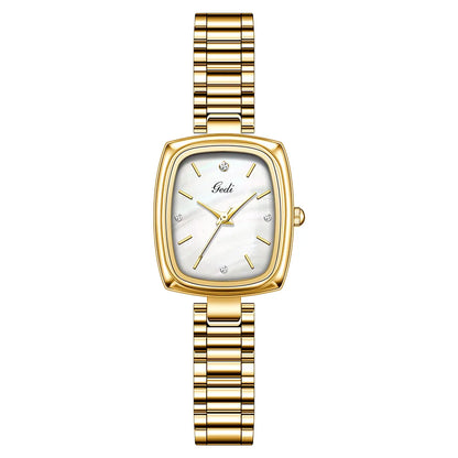 New Gold Watch Women Light Luxury Brand Waterproof Simple Retro Steel Strip Female Student Temperament Fashion Quartz Wristwatch