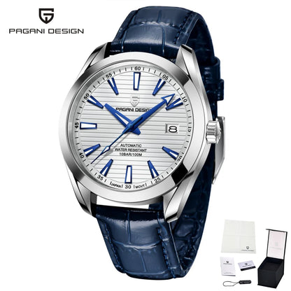 PAGANI DESIGN luxury men’s watch – Mechanical automatic model (calibre 8215), stainless steel, water-resistant, with date display and luminescent hands