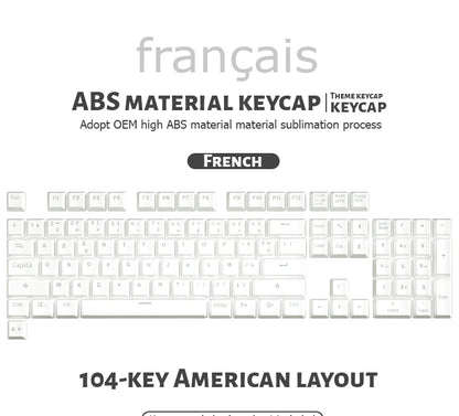 104 Keys Korean French Russian Spanish German Backlit Keycaps For Mx Switch Mechanical Keyboard OEM Profile ABS Key Caps DIY