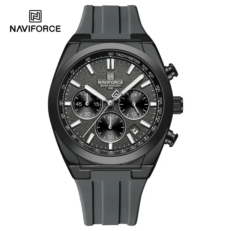 Muški ručni sat NAVIFORCE – luksuzni i sportski stil, kvarcni mehanizam, prikaz 24 sata, prozor za datum, kronograf, vodootporan – ideja za poklon za muškarce