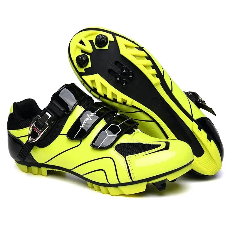 Chaussures de cyclisme unisexes à semelle rigide – Chaussures à crampons pour vélo de route 4 saisons, VTT et sports de plein air