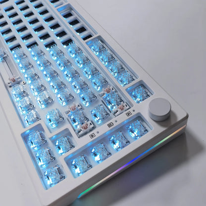 MAIMOOO KX75 75% Keyboard Kit Hotswap Transparent Full RGB Backlit 2.4GHz/ Bluetooth Macro Custom DIY Mechanical Keyboard