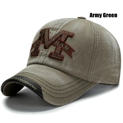 Spring and Autumn Washed Hats Mens Casual Old Baseball Caps Outdoor Embroidered Sun Hats