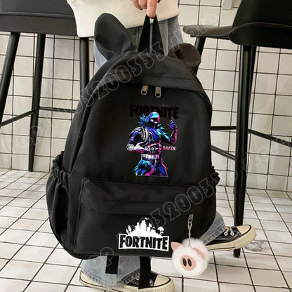 Neuer Fortnite-Cartoon-Rucksack für Jungen und Mädchen, lässige Schultasche mit großem Fassungsvermögen, Studententasche mit Hasenohren, Reiserucksack, Schreibwaren-Geschenk