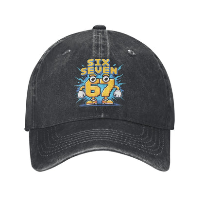 67 „Meme Brainrot Six Seven Kids Gaming Gen Alpha Sun“ beisbolo kepurė, kasdieninė vyriška „trucker“ kepurė, didmeninė prekyba, dizainas, lauko „snapback“ kepurė