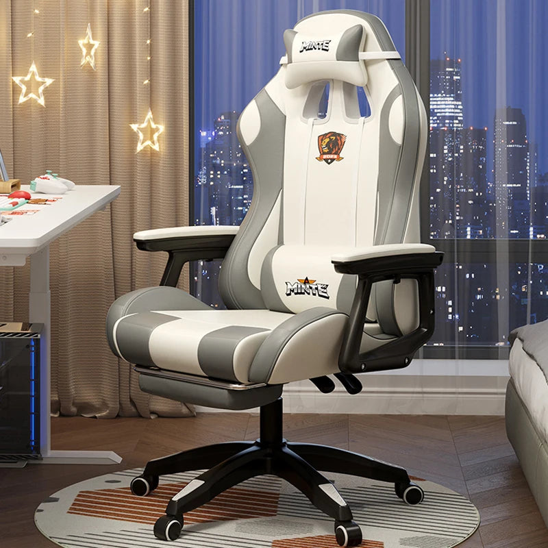 Modern Ergonomic Computer Office Chair with Footrest, Adjustable Height, Swivel Executive Desk Chair, Reclining Gaming Chair for Home & Study