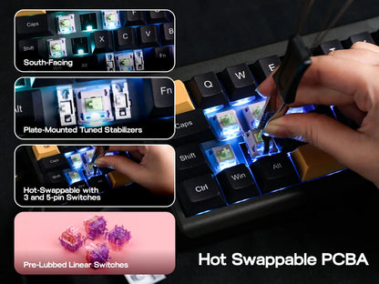 EPOMAKER TH40 VIA Ultra-Compact 40% Layout Hot-Swap Gasket-mounted Wired/Bluetooth/2.4G Wireless Mechanical Keyboard