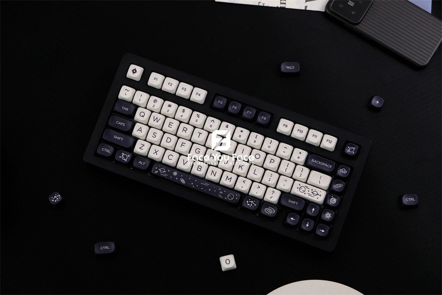 Galaxy Theme Key Cap 129 Keys GMK MOA Profile DYE-SUB PBT Keycap with 1.75U 2U Shift for MX Switch Mechanical Keyboard