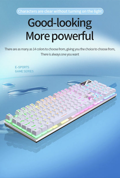 YINDIAO Wired USB Gaming Keyboard with Backlight, 104-Key Ergonomic Gaming Keyboard for PC, Laptop & Desktop, RGB Gamer Keyboard for Office & Gaming