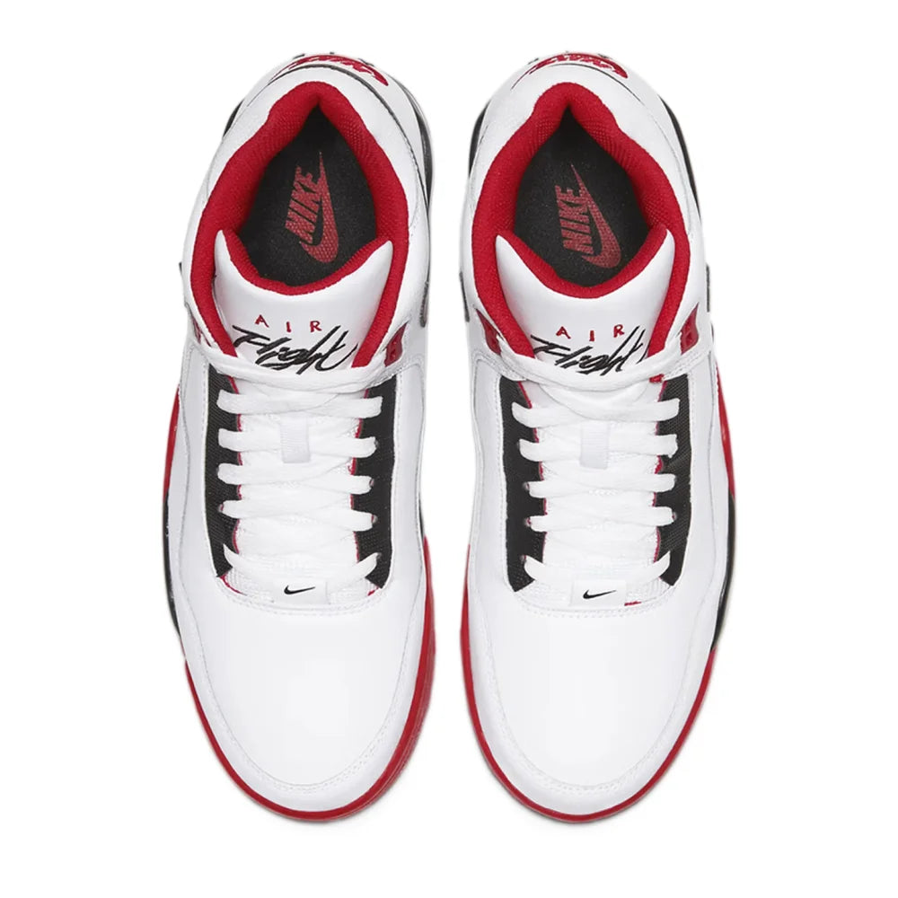 „Nike Flight Legacy Classic Style“ vidutinio aukščio retro krepšinio bateliai, unisex, raudoni/balti, BQ4212-100