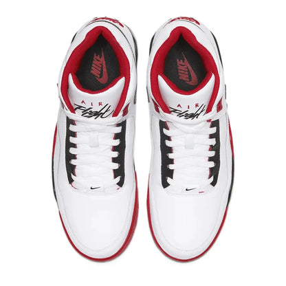„Nike Flight Legacy Classic Style“ vidutinio aukščio retro krepšinio bateliai, unisex, raudoni/balti, BQ4212-100