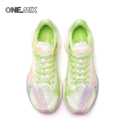 ONEMIX Neue Marathon-Laufschuhe mit Nylon-Carbonplatte, stoßdämpfende Profi-Rennschuhe mit stabiler Unterstützung, ultraleichte Rebound-Sneaker