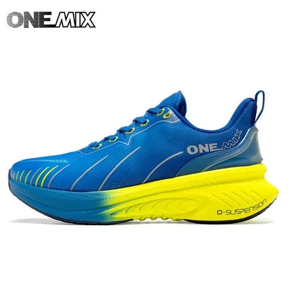 ONEMIX Nouvelles chaussures de course à amorti pour hommes, adaptées aux coureurs intensifs, à lacets, sportives, pour femmes, antidérapantes, d'extérieur, athlétiques, baskets pour hommes