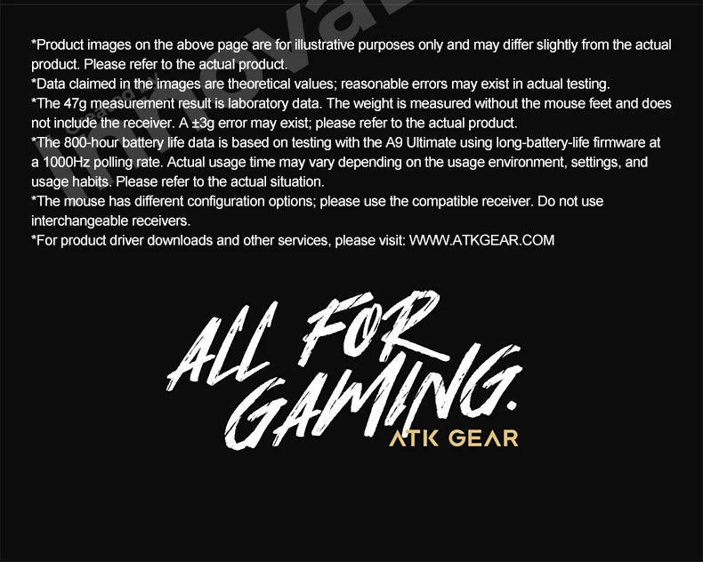 ATK Dragonfly A9 Ultimate bezdrátová herní myš A9 Air PAW3950 ultralehká ergonomická e-sportovní myš pro hráče FPS CSGO A9 Ultra