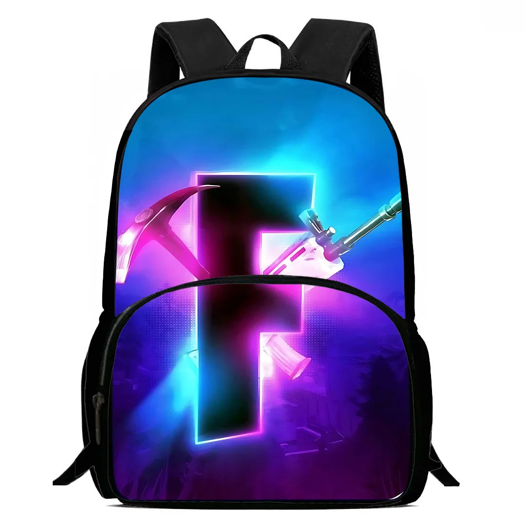Popular Game Fortnite Kids Backpacks for Boys and Girls, Student Birthday Gift, Child School Bags with Large Capacity, Durable Camping Rucksack