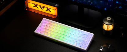 XVX M67 JadeStone Mechanical Keyboard 65% Tri-Mode Wireless Keyboard, Hot Swappable RGB Mechanical Keyboard with IMD Keycaps, Gasket Mount Gaming Keyboard