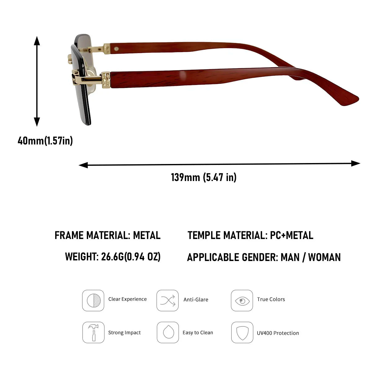 Square Sunglasses Women Luxe 2026 Rimless Sunglass Men Wooden Fashion Glasses Vintage Dropshipping Gafas De Sol Hombre Zonnebril
