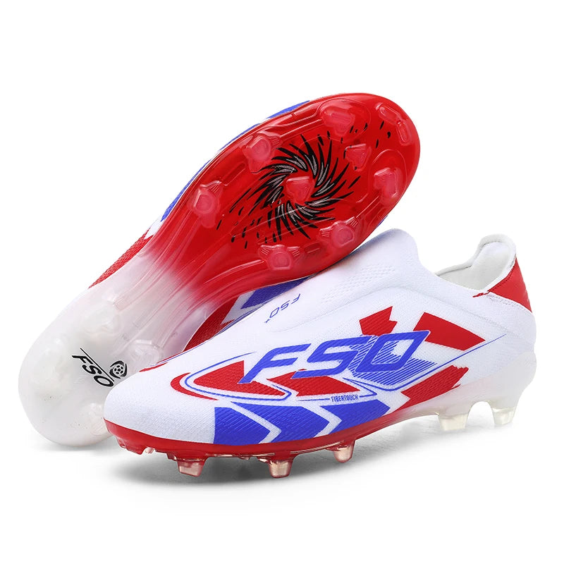 Chaussures de football sans lacets F50 de haute qualité pour hommes, crampons de football FG pour garçons, chaussures de football antidérapantes pour l'entraînement sur gazon, tailles 35-45