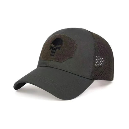 2024 New Summer Camouflage Skull Baseball Mesh Cap Adjustable Airsoft Outdoor Tactical Hiking Casquette Hats For Men Women