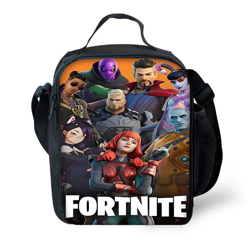 Trendiges Gaming-Design Kinder-Rucksack F-FortniteS mit Lunchbag und Federmäppchen, Schulranzen mit großem Fassungsvermögen für Jungen und Mädchen, ideales Geschenk
