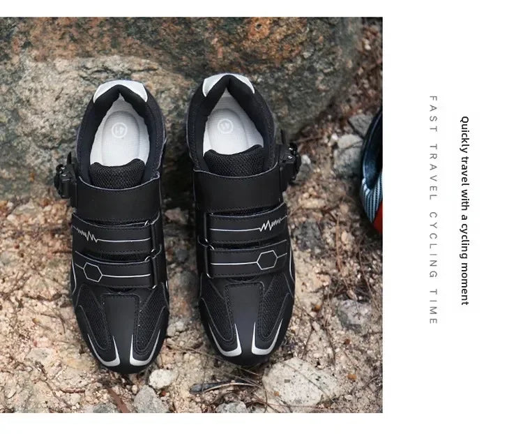 Chaussures de cyclisme unisexes à semelle rigide – Chaussures à crampons pour vélo de route 4 saisons, VTT et sports de plein air