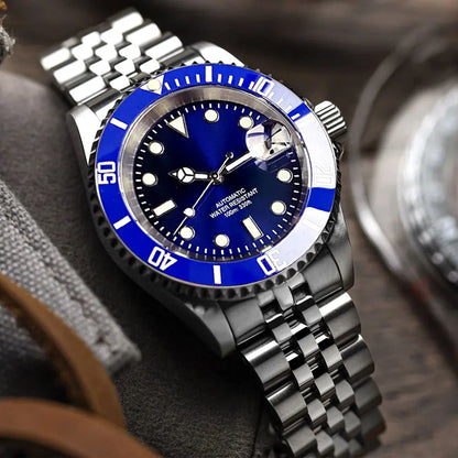 200m Waterproof Miyota8215 Automatic Men's Watch Diver Watches 40mm Mechanical Movement Luminous Jubilee Strap Glide Lock Buckle