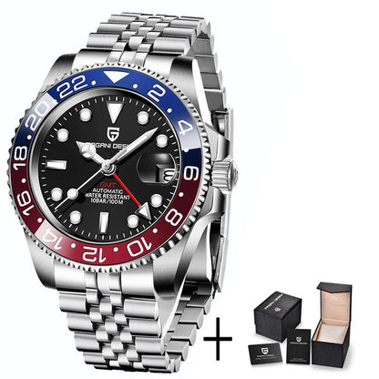 2026 Nuevo reloj mecánico de lujo para hombre PAGANI DESIGN, acero inoxidable, GMT, marca líder, cristal de zafiro, reloj para hombre