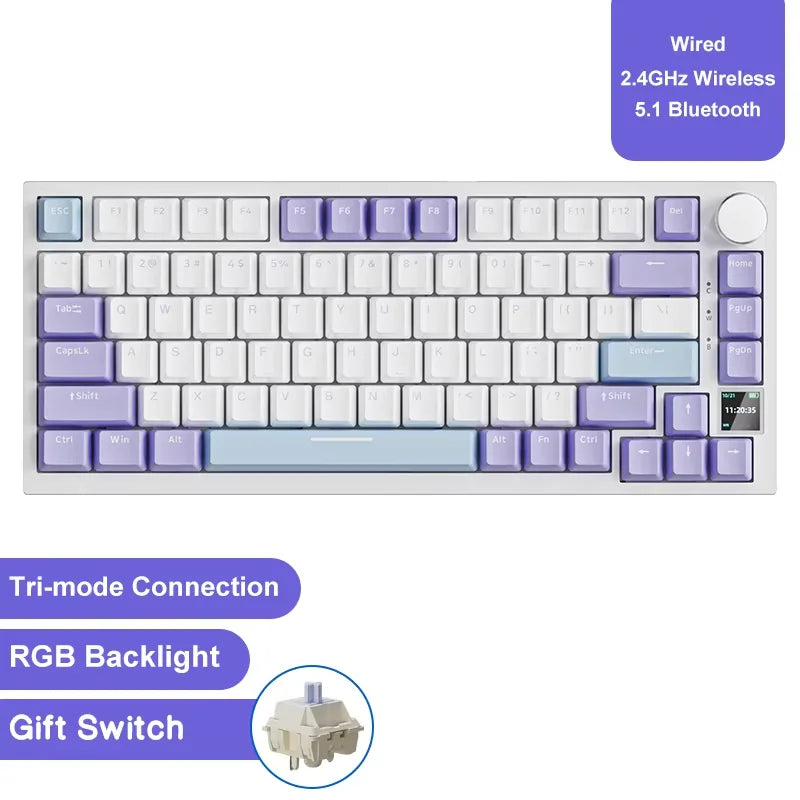 Ajazz AK820/AK820Pro Gaming Mechanical Keyboard Bluetooth 5.1/Wireless/Wired Custom Keyboard With Heat Exchange Sealed Button