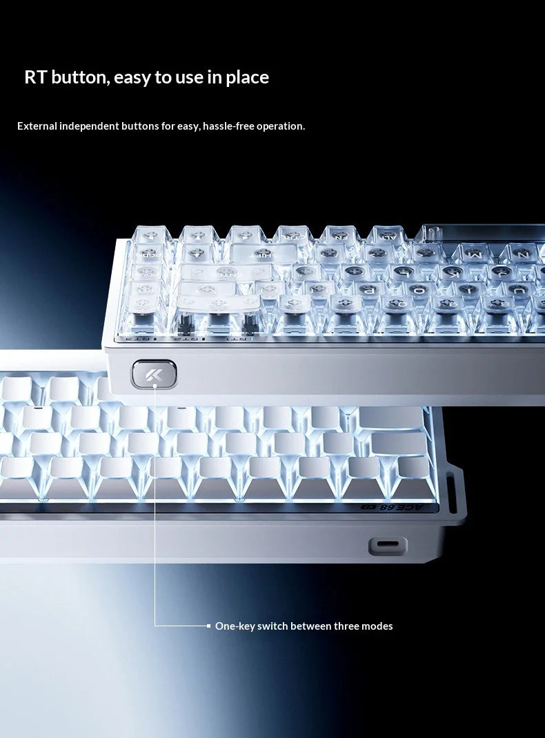 MCHOSE Ace 68 Hall Effect Magnetic Switch Gaming Keyboard Topographic Keycaps Customized TTC Uranus Magnetic Switch eSports