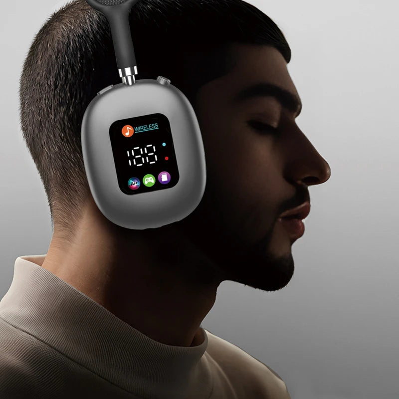 MAX600 Model New Wireless Active Noise Cancelling Headphones Hybrid Wireless Headphone With Touch Control LED Screen 2026 Hot
