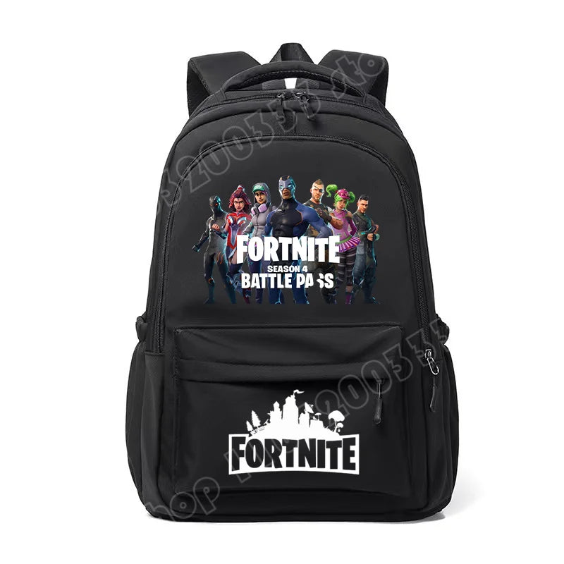 Fortnite-Kinderrucksack, tragbar, mit großem Fassungsvermögen, Schulranzen für Schüler, Schultertasche mit Cartoon-Print, Schulzubehör für Jungen, Geschenk