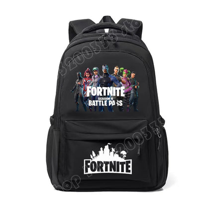 Fortnite-Kinderrucksack, tragbar, mit großem Fassungsvermögen, Schulranzen für Schüler, Schultertasche mit Cartoon-Print, Schulzubehör für Jungen, Geschenk