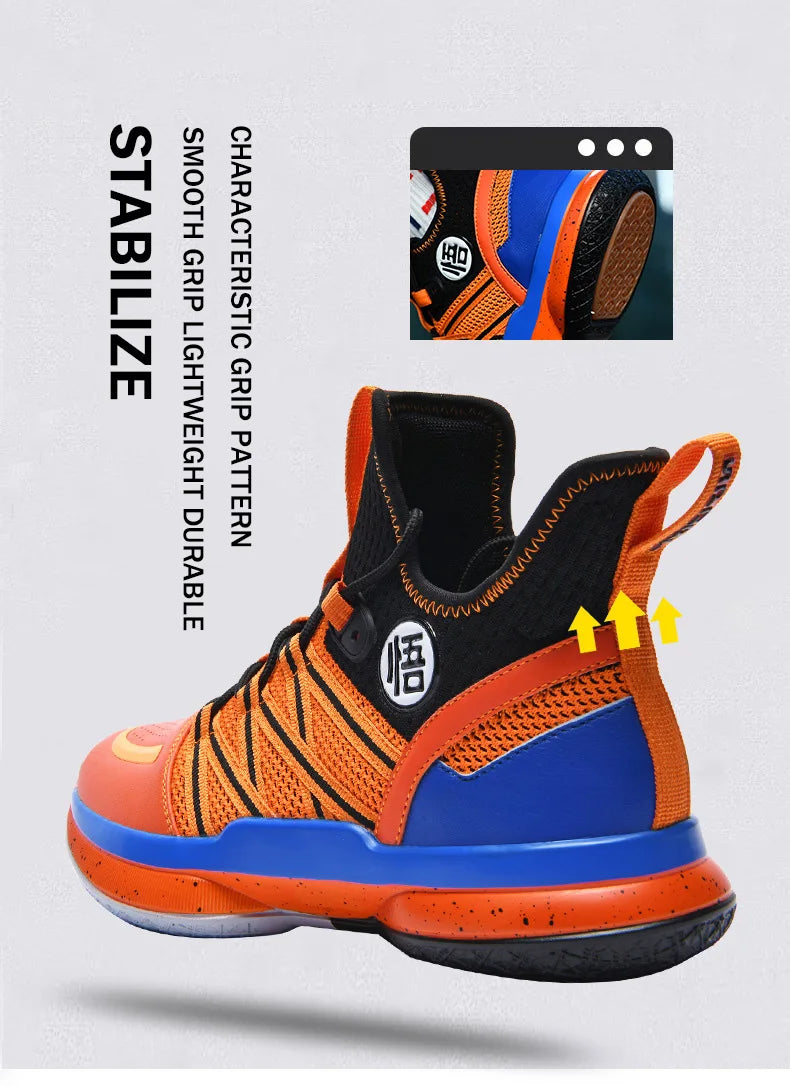 2024 New Dragon B Style Orange Mens Basketball Shoes Size 38-44 Air Cushioning Sport Sneakers Mesh Breathable Training Shoes