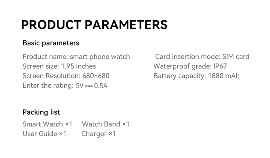 8GB+128GB RAM 5G/4G Smart Watch 1.95 inch AMOLED 1880mah Battery 500W Camera GPS WIFI Google APP Download Smartwatch Android 9.0