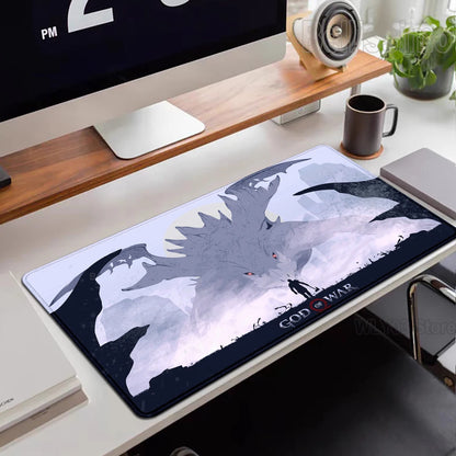 Xxl Mouse Pad God of War Desk Mat Gaming Accessories Keyboard Computer Mousepad Gamer Large Pc Cabinet Office Table Carpet Rug