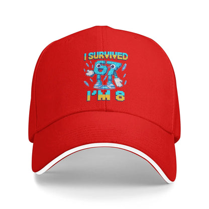 Unisex 8-ojo gimtadienio „I'm 8 Year Old Six Seven Bruh 6 7 Brainrot Meme“ kepurė, naujos beisbolo kepurės su saulės apsauga