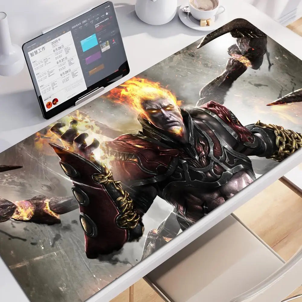 Xxl Mouse Pad God of War Gaming Accessories Keyboard Computer Carpet Game Desk Mat 90x40cm Large Pc Gamer Cabinet Table Mousepad