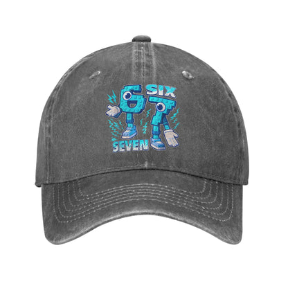 Casquette de baseball « Funny Meme 67 Six Seven 6 7 Italian Brainrot » pour le sport en plein air et au soleil – Casquette trucker délavée pour homme, design classique