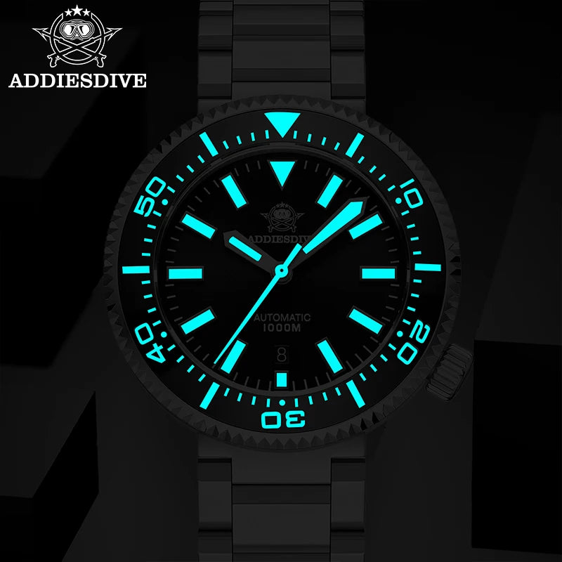 ADDIESDIVE Men's Luxury Watch 1000m Diver's Watch Waterproof Luminous Sapphire Glass Reloj Hombre Automatic Mechanical Watches
