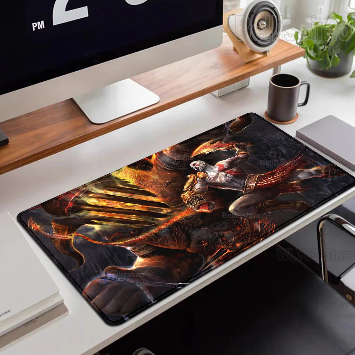 Xxl Mouse Pad God of War Desk Mat Gaming Accessories Keyboard Computer Mousepad Gamer Large Pc Cabinet Office Table Carpet Rug