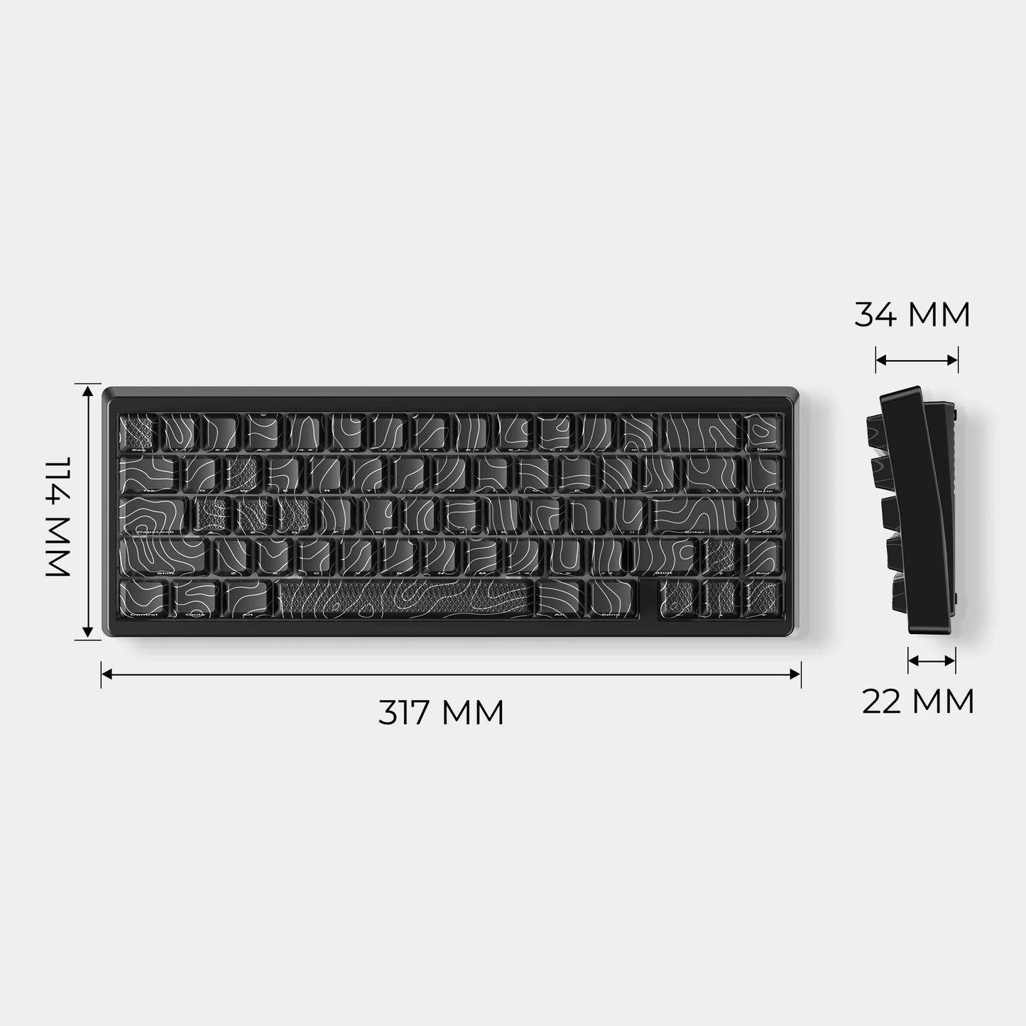 XVX M67 JadeStone Mechanical Keyboard 65% Tri-Mode Wireless Keyboard, Hot Swappable RGB Mechanical Keyboard with IMD Keycaps, Gasket Mount Gaming Keyboard