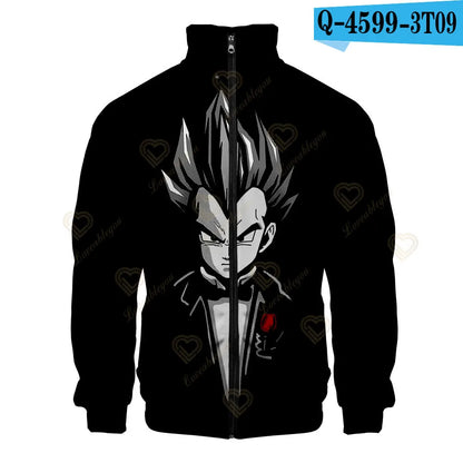 New Fashion Dragon Ball Print Stand Collar Zipper Hoodie Men Women Zipper Hoodies Jackets Long Sleeve Sport Hip Hop Sweatshirts