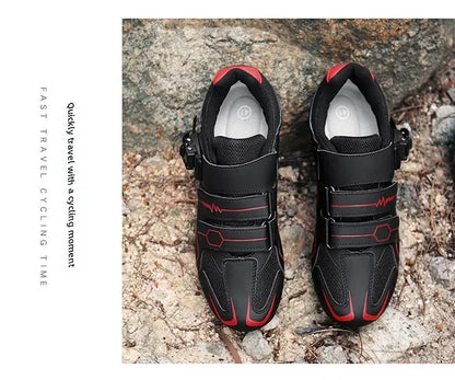 Chaussures de cyclisme unisexes à semelle rigide – Chaussures à crampons pour vélo de route 4 saisons, VTT et sports de plein air